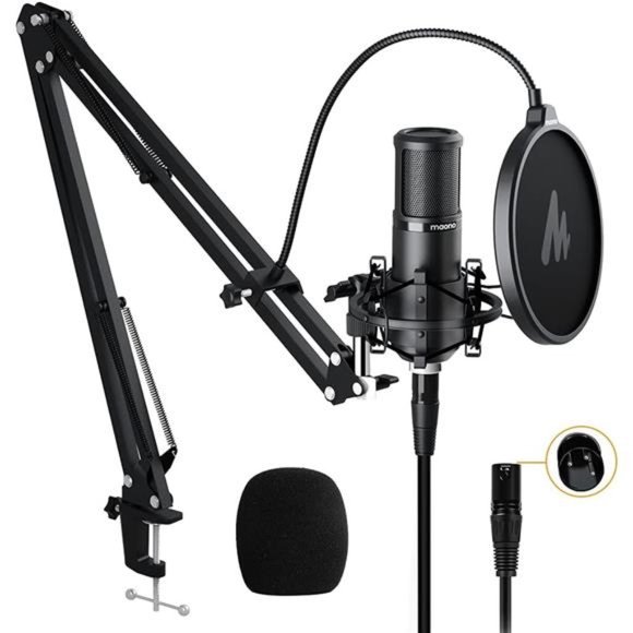 XLRCondenser Microphone,Professional Cardioid Studio Recording Mic for Streaming - Picture 1 of 6
